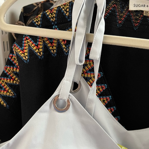 Gianni Bini peplum top - chambray NWT - part of set with matching short - Picture 4 of 4